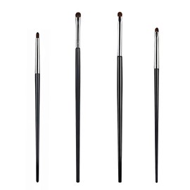 4 Pieces Mini Smudge Brush For Eyeliner, Eyeliner Smudge Brush Mini Smudge Brush For Eyeliner Eyeshadow Brushes For Powder Gel Cream Liquid Concealer Eyeliner Smudger Tool Eye Makeup Brush Set Black