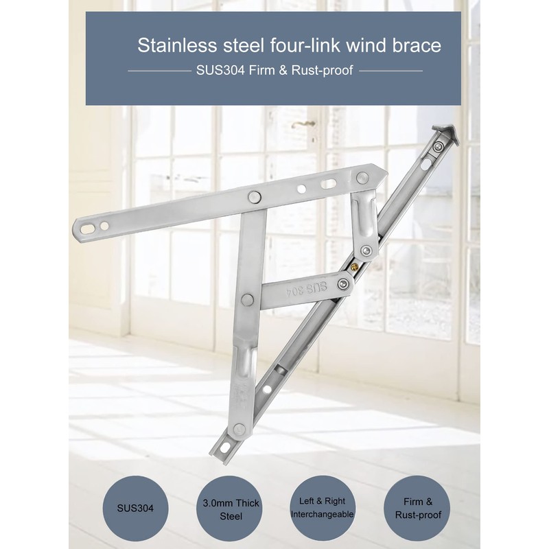I-EASYDWW Window Hinges, Casement Winodw Hinges, Window Stays, Window Latch
