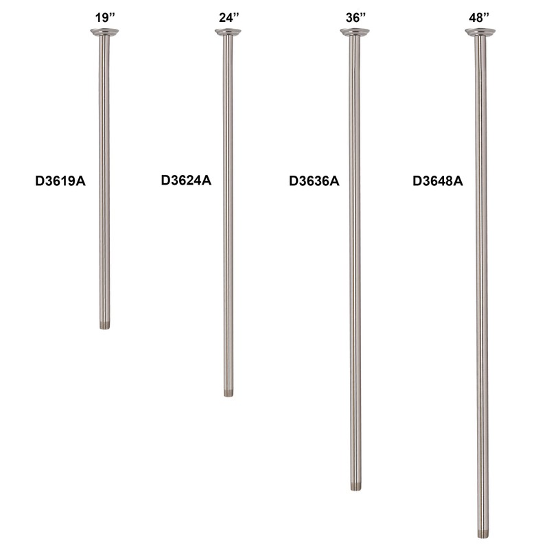 Westbrass A3624A-07 1/2" IPS x 24" Round Ceiling Mount Shower