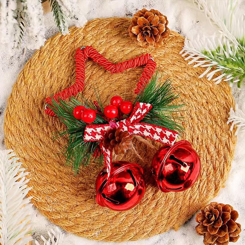 2 adornos colgantes de campana de Navidad para decoración del