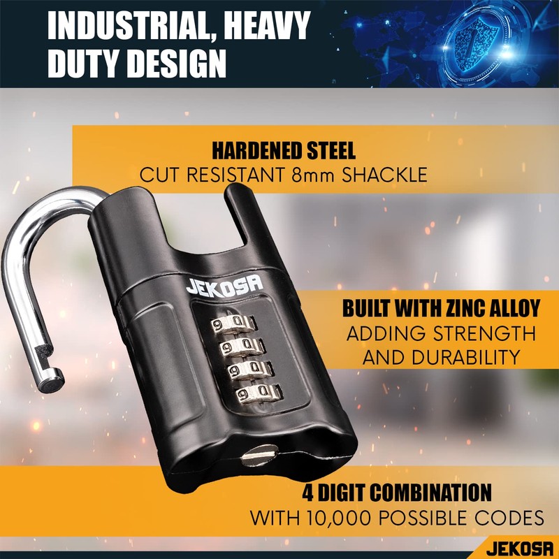 Jekosa® JKS/55 [Waterproof] Heavy Duty Combination Padlock Outdoor - [Closed