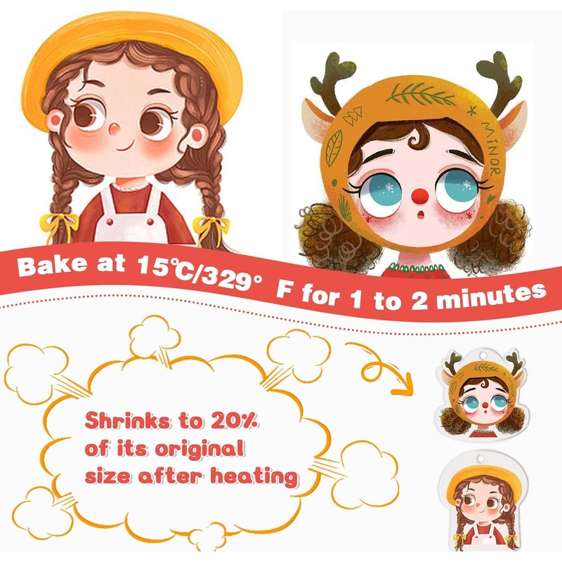 QUOTRE Shrink Films, Shrink Plastic Set for DIY Crafts, Includes