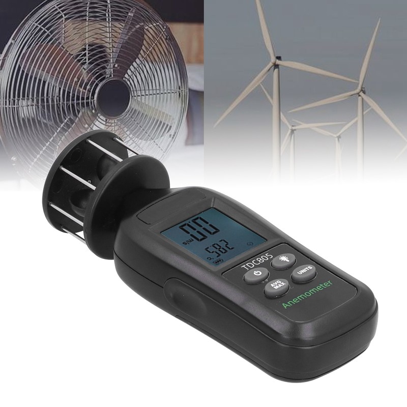 Digital Display Anemometer Handheld 3‑Cup Turbine Anemometer for Wind Temperature