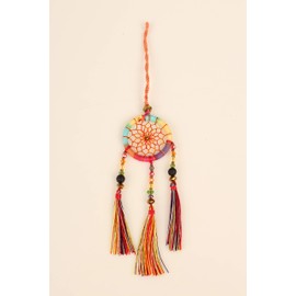 Dream Catcher – Handmade Dream Catcher Accessory with Beads – Simple and Colorful Dream Catcher for Bag, Rear Mirror, Keychain – 6.7-inch Dream Catcher with Tassels – Fun and Stylish Accessory (red)