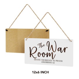 SENJIAN Rustic Bible Verse Wood Decor Sign, Colossians 4:2 Scripture Printed Wood Sign Wall Art, Hanging Door Sign, Christian Decorative Wood Sign Home Office Decor 12" x 6"