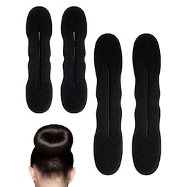 KGDUYC Pack of 4 Bun Makers, Hair Styling Aids, Hair Bun Pads, Magic Hair Knots, Hair Tie Aids, Hair Bun Nets, Thin Hair Braids, for Big Buns, Hair Buns, Hair Knot Maker, Hair Cards