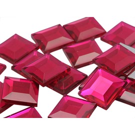 Allstarco Flat Back Square Acrylic Rhinestones 15mm Plastic Gems Costume Jewels Embelishments for Jewelry Making - 30 Pieces (Pink Fuchsia .MAR09)