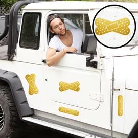 Vinyl Car Stickers Gold Band Aid Car Decals Funny Car Vinyl Stickers Waterproof Auto Scratch Cover Sticker Cars Bandage Bumper Decals Band-Aid Car Decorations for Cars Dent Crack Damage