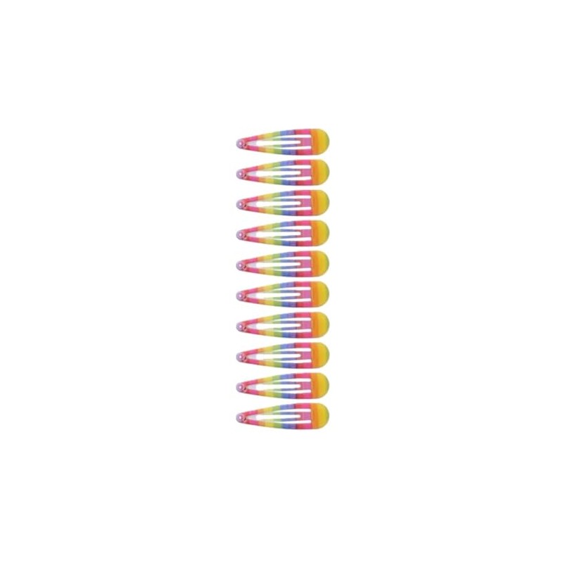 Ladies, Womens, Girls, Bright Rainbow Stripe Coloured Hair Snap Clips,