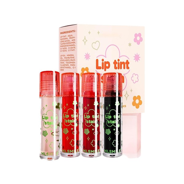 4-color rolling pearl lip oil Lip glaze, hydrating lip gloss