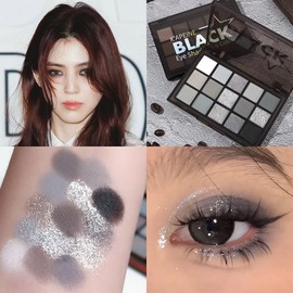 ExcellaElite Silver Glitter Eyeshadow 15 Colors Smokey Eyeshadow Palette