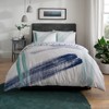 Sleepdown Abstract Brush Strokes White Teal Navy Reversible Duvet Cover