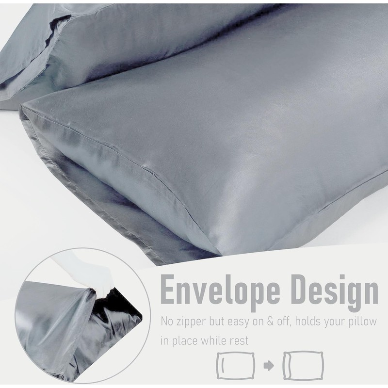 Satin Pillow Shams 2 Pcs Super Soft and Luxury Pillowcases