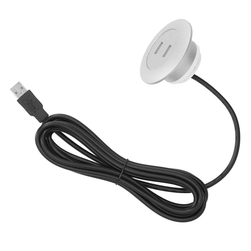 Power Grommet, 5V Recessed Dual USB Charging Ports Grommet USB