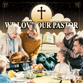 We Love Our Pastor Banner – 70.87" x 45.3" Pastor Appreciation Banner for Church Events, Pastor Appreciation Decorations for Clergy Anniversary, Sunday Service, or Retirement Celebration