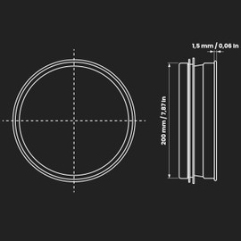 Repa Market Metal T Cap with EPDM Rubber Gasket - 200mm - Pipe Cover - Dryer Vent Cover - Dryer Duct End Cap - Metal End Cap - Metal Plug - Round Metal Duct Cap