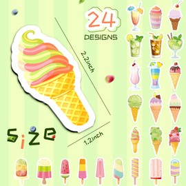 Nezyo Pack of 24 Magnetic Bookmarks, Magnetic Pages Markers, Foldable Page Clip, Cute Bookmarks for Children, Students, Reading, Office Material, Gifts (Ice Sucker)