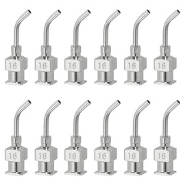 PATIKIL Bent Blunt Tip Dispensing Needle 16G, 12 Pcs 0.5 Inch Stainless Steel Liquid Dispenser Bent Flow Needles with Luer Lock for Refilling Liquid Inks