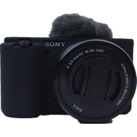 BolinUS ZV-E10 Case, Fullbody Ultra-thin Lightweight Rubber Soft Silicone Housing Case Bag Cover for Sony Alpha ZV-E10 ZVE10 (Black)