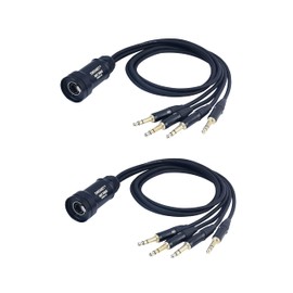 DMXNET XLR Snake Cable to Ethercon Cable, 4 Channel Multi Network Snake Receiver， CAT5/CAT6 DMX512 Network Signal Extender, 6.35mm Stereo Plug, for Stage and Recording Studio, 2.6 Feet (2 Pieces​)