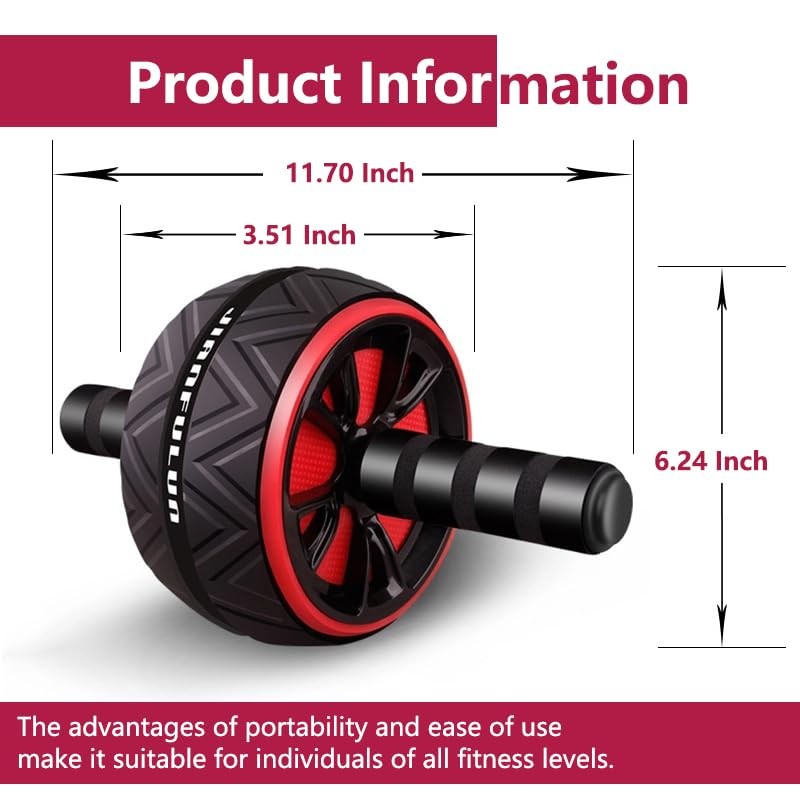 Ab Roller Wheel, Quiet Non-slip Core Abdominal Roller Wheel, Ab