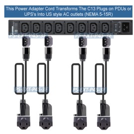Unbranded 1-FT Premium NEMA 5-15R AC To IEC320 C14 Adapter Cable For PDU PSU UPS
