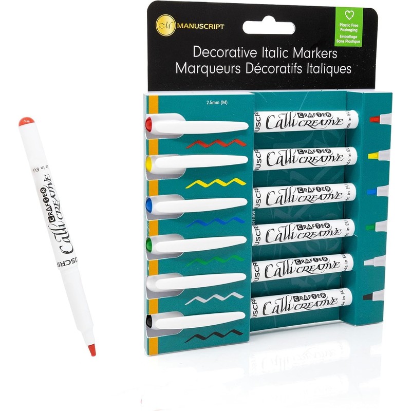MANUSCRIPT Callicreative Italic Crafter Markers - Medium Tip (Pack of
