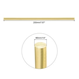 MECCANIXITY 1pcs Brass Rods (6mm) 1/4 Inch x (200mm) 8 Inch Brass Solid Round Stock Lathe Bar for Knife Handles Pin DIY Craft Model Plane