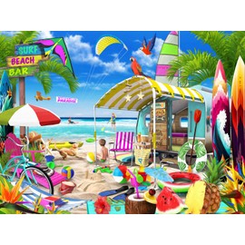 Vermont Christmas Company Beach Getaway Jigsaw Puzzle 550 Piece - Fully Interlocking and Randomly Shaped Pieces - 24" x 18"