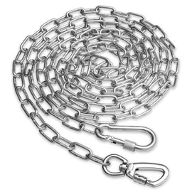 Heavy Duty Dog Chain for Yard-30FT Metal Chain Leash Chew Proof,Long Dog Lead for Outside with Strong Swivel Hook,Outdoor Runner for Camping,Tie Out Cable for Small Medium Pets up to 90LBS