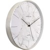Lascelles London Brushed Chrome Metal Cased Wall Clock with Marble
