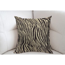 Mugod Black Yellow Zebra Pattern Cushion Cover Throw Pillow Covers Abstract Stripes Black African Zebra Skin Pillow Case for Men Women Decorative Home Sofa Chair Couch 45x45cm/18x18 Inch