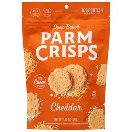 ParmCrisps - Cheddar Cheese Crisps, Made Simply with 100% REAL Cheese | Healthy Keto Snacks, Low Carb, High Protein, Gluten Free, Oven Baked, Keto-Friendly | 1.75 Oz (Pack of 12)