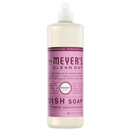 Mrs. Meyer’s Jabón para Trastes Peonía 473 ml | Dish Soap con Ingredientes Naturales | Aroma Refrescante de Peonía