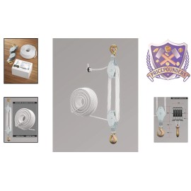 Block and Tackle Pulley System 4000LB Capacity 65FT Rope Heavy Duty Hoist