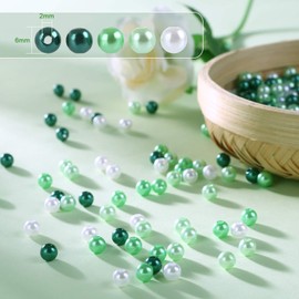 Naler 500 x White Faux Pearl Round Beads for Jewellery Crafts Diameter 4, 6, 8, 10 mm