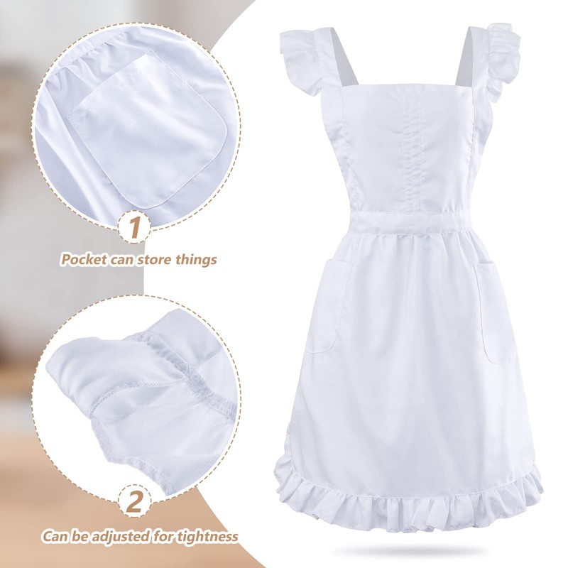 Geyoga Women's Waist Apron Cooking Apron Kitchen Waitress Apron Maid