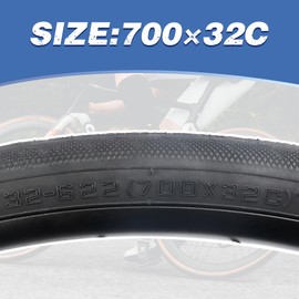 MEGHNA Bike Tire 700C Road Bike Tire Foldable 700 x 32C Tire with Bike Tube Tire Lever for Road Racing Fast Rolling 32-622mm Replacement Tire for Road Bike (Black, 700 x 32C - 2 Pack with Tubes)