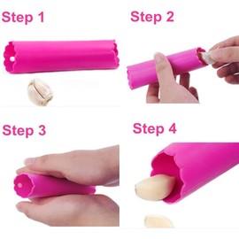 Fu Store Garlic Press 304 Stainless Steel Garlic Rocker Mincer Food Grade with Silicone Peeler Garlics, Color Random Peeler