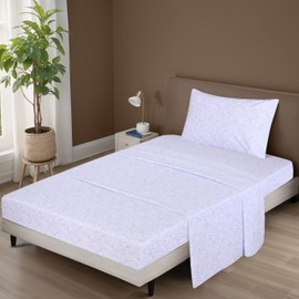 ZOYER 100% Cotton Sheets - Cooling & Crisp Twin XL Size Percale Sheets Sets, 16" Deep Pockets Bed Set, Lightweight & Breathable, Durable, 3 Pieces, Blue Autumn