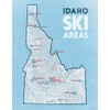 Idaho Ski Resorts Map 11x14 Print (White & Light Blue)