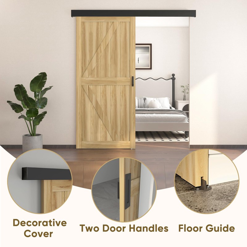 Barnsmith 6FT Sliding Barn Door Hardware Track Kit with Handles,