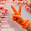 Guantes De Nitrilo Naranja Uniseal Libres De Látex 200 Pzas