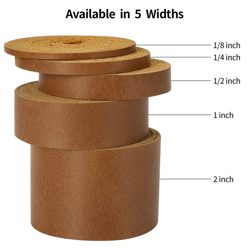 Ringsun 1/8 Inch Wide Flat Leather Strips for Crafts, Leather