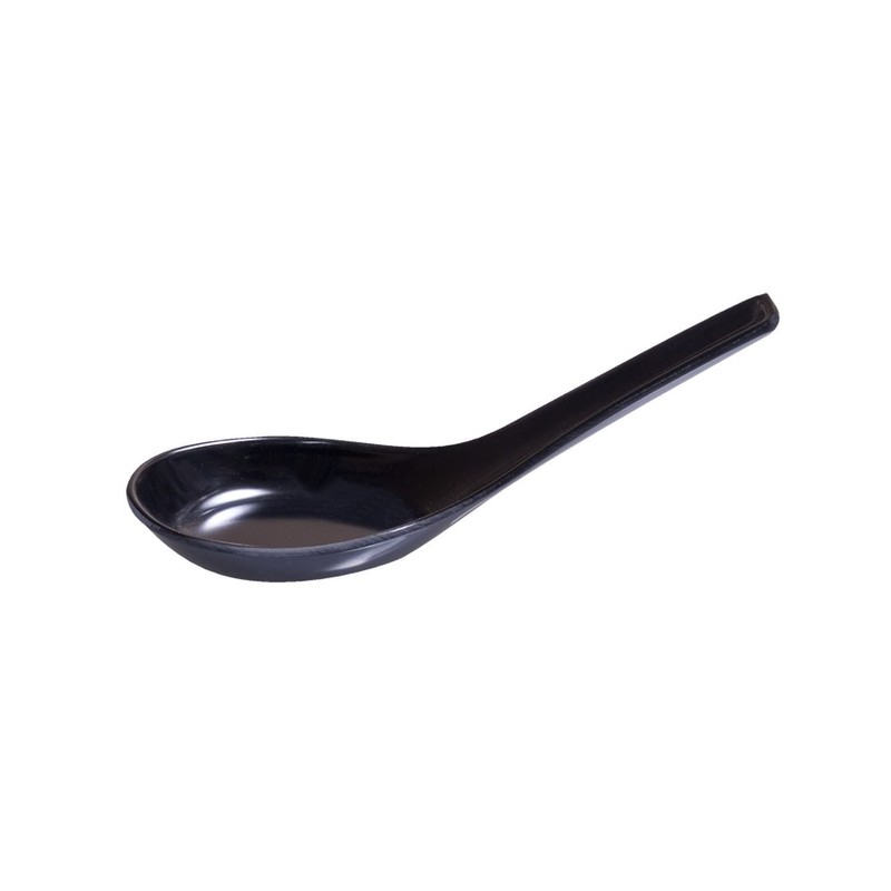 JapanBargain 12 Piece Chinese Japanese Wonton Soup Spoons, Black