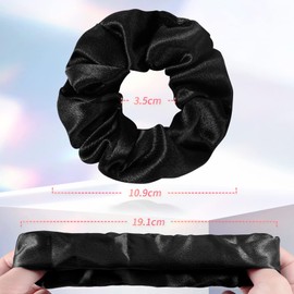 Annhua Silk Hair Tie, Set of 3, Hair Clip, 100% Silk Hair Elastic, Stylish, Scrunchy, Women's, Lady, Gift, Adult Cute, Beautiful Hair Ornament, Black & Golden & Pink, Solid Color Hair Accessory