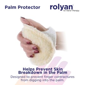 Rolyan Palm Protectors for Right Hand, Pack of 3 Right Handed Gloves for Finger Contracture Prevention, Comfortable Hand Cushion with Soft Sherpa Lining and Palm Pad to Prevent Hand Contractures