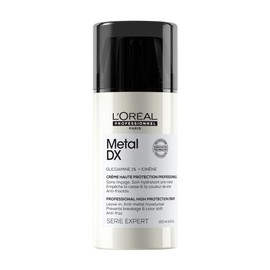L'Oréal Professionnel Leave-In Cream for All Hair Types, Anti-Hair Breakage, Anti-Frizz, with UV Filter and Heat Protection, Moisturising, Series Expert, Metal DX High Protection Cream, 100 ml