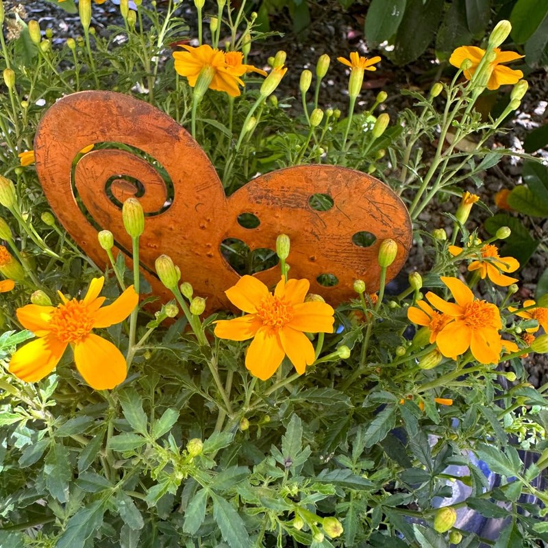Generisch Heart Garden Stake, Flower Stake, Rust Stake, Patina Decoration,