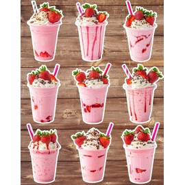 Strawberry Shake Die Cut Vinyl Stickers Scrapbooking Laptop Waterbottle